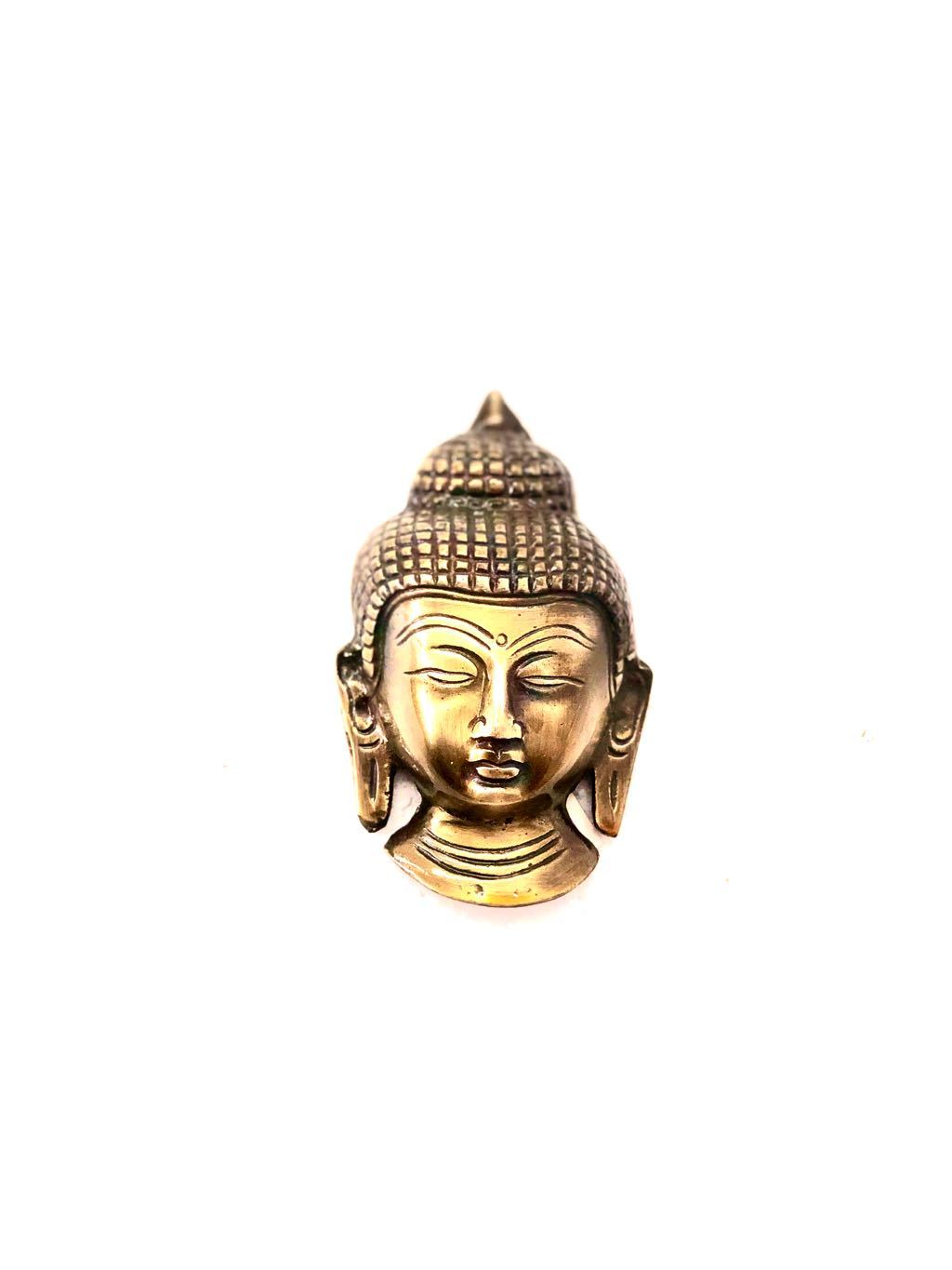 Solid Brass Antique Buddha Face Hanging Home Wall Décor Handmade Tamrapatra Pack of 50