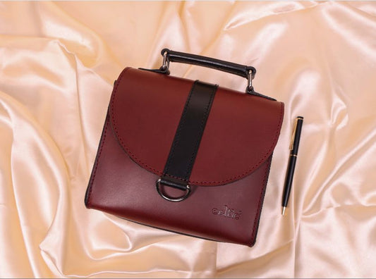 Premium Burgundy Leather Sling Bag for Stylish Everyday Use.   ART:-BG-1753 Pack of 25