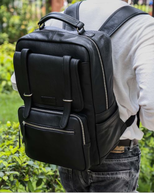 Elegant Soft Black Leather Backpack – Stylish, Versatile, and Organized  ART:- BG-1610 Pack of 25