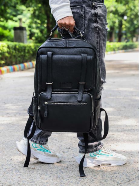 Elegant Soft Black Leather Backpack – Stylish, Versatile, and Organized  ART:- BG-1610 Pack of 25