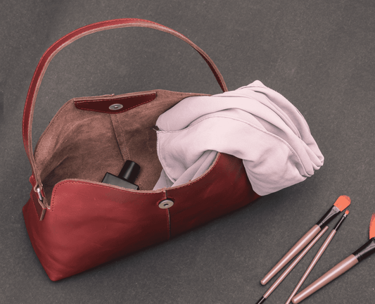 Exquisite Burgundy Leather Sling Bag, Art: BG-1744 Pack of 25