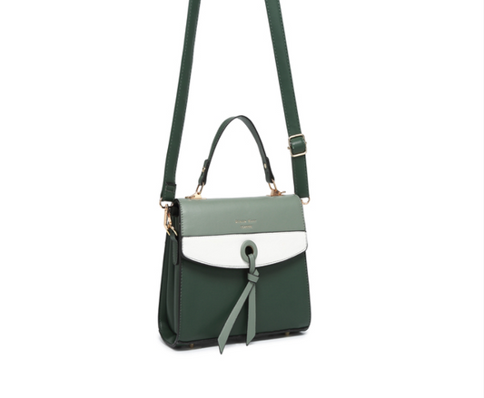 Stylish Synthetic Green & White Bag – Trendy, Durable & Fashionable Handbag, ART:-DK-2008 Pack of 25