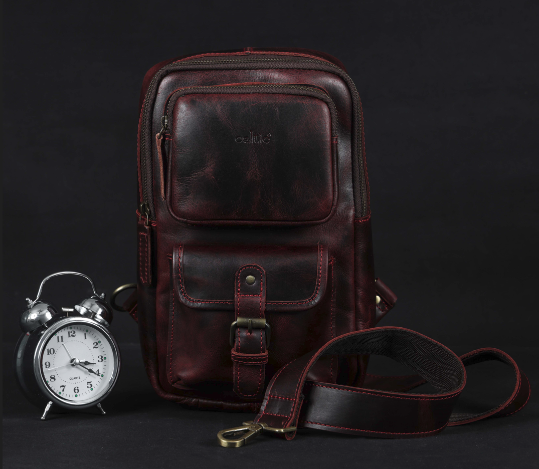 Brown Small Crossbody Leather Bag" Art: BG-1617 Pack of 25