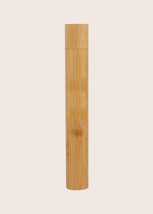 Bamboo Case with Flat Handle Charcoal Brush Pack of 50