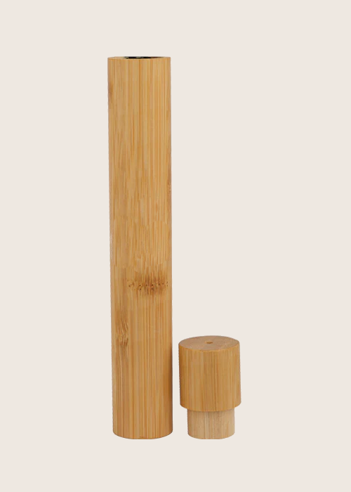 Bamboo Case with Flat Handle Charcoal Brush Pack of 50