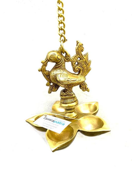 Brass Hangings Peacock Style With Heavy Bells Exclusive Creations Tamrapatra Pack of 25