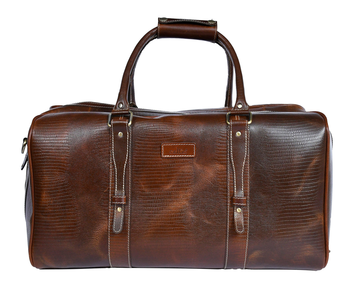 Brown Color Pure Leather Duffel Bag for Travelling | Handmade Weekender Bag, Art: BG-1713 Pack of 25