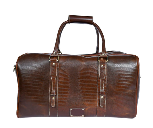 Brown Color Pure Leather Duffel Bag for Travelling | Handmade Weekender Bag, Art: BG-1713 Pack of 25