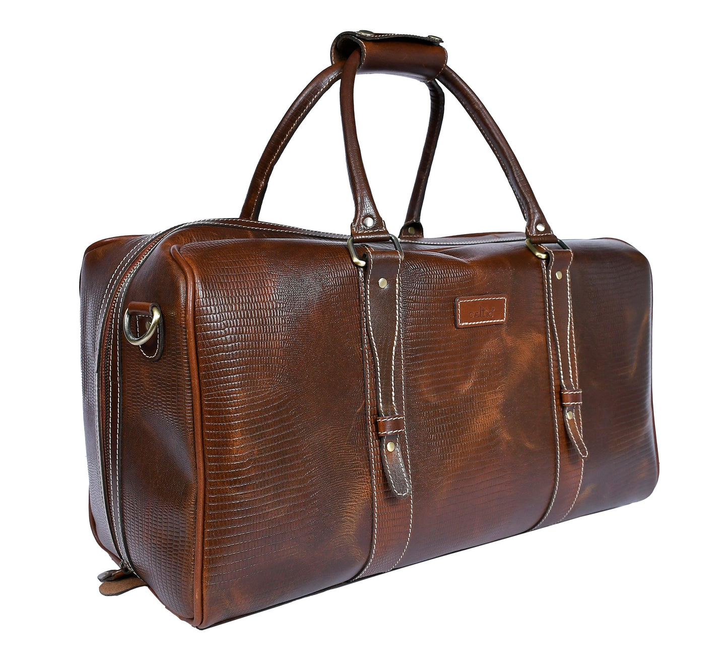 Brown Color Pure Leather Duffel Bag for Travelling | Handmade Weekender Bag, Art: BG-1713 Pack of 25