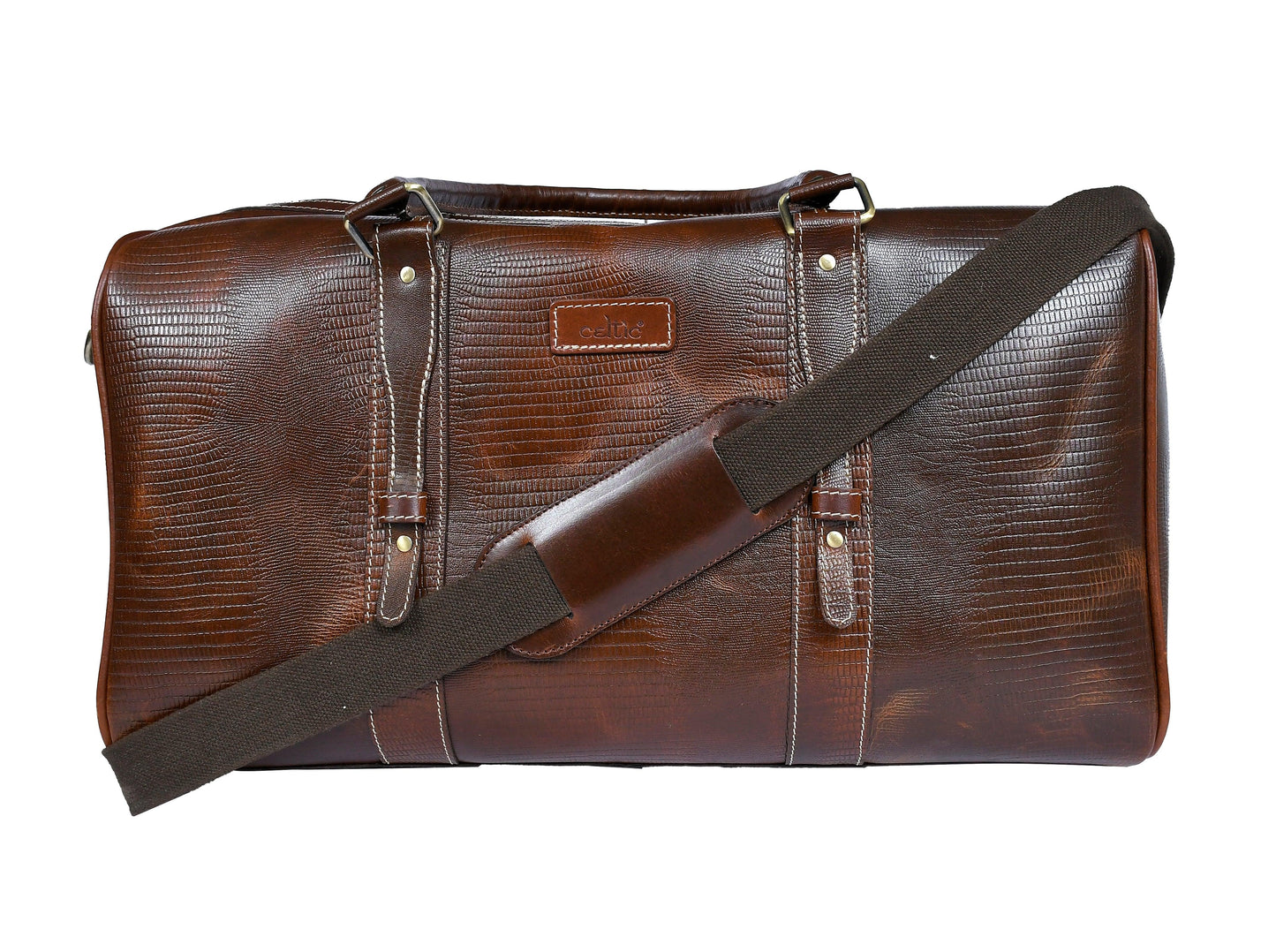 Brown Color Pure Leather Duffel Bag for Travelling | Handmade Weekender Bag, Art: BG-1713 Pack of 25