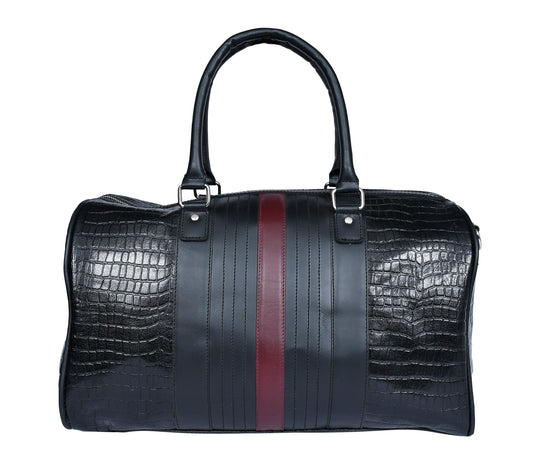Black Color Pure Leather Duffel Bag for Travelling | Handmade Weekender Bag. Art: BG-1712 Pack of 25