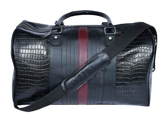 Black Color Pure Leather Duffel Bag for Travelling | Handmade Weekender Bag. Art: BG-1712 Pack of 25