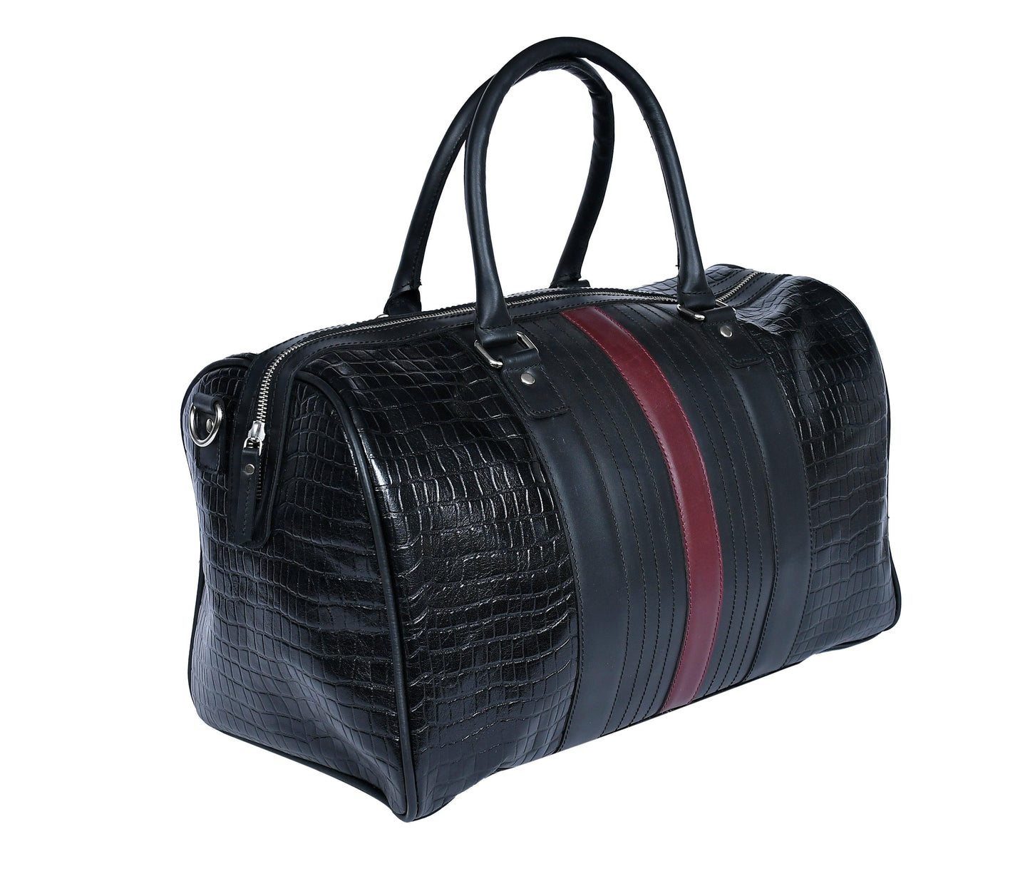 Black Color Pure Leather Duffel Bag for Travelling | Handmade Weekender Bag. Art: BG-1712 Pack of 25