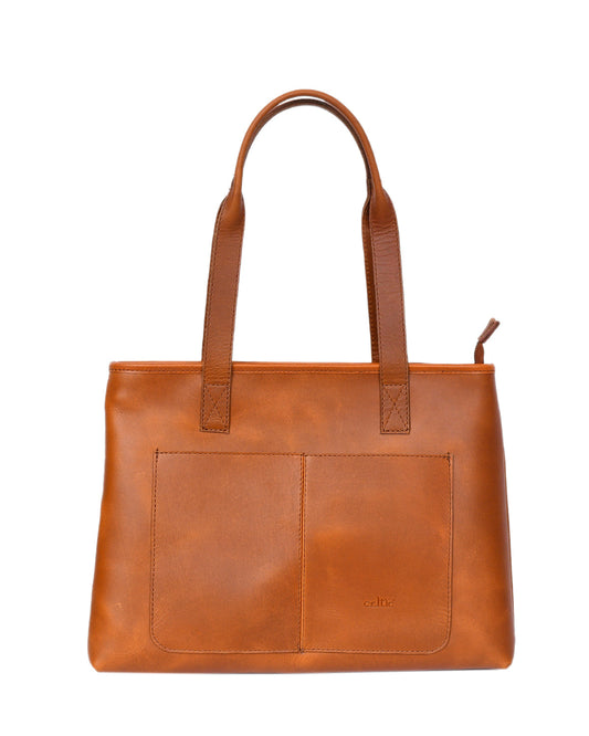 Elevate your style with our exquisite Tan Leather Tote Bag. Art: BG-1308 Pack of 25