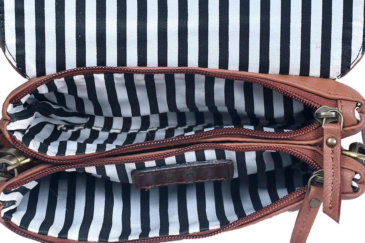 Tan Soft Leather Handmade Sling Bag - A Touch of Timeless Luxury, Art: BG-1585 Pack of 25
