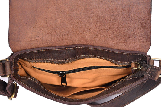 Elevate Your Style with Our Brown Croco Leather Sling Bag. Art: BG-1448 Pack of 25
