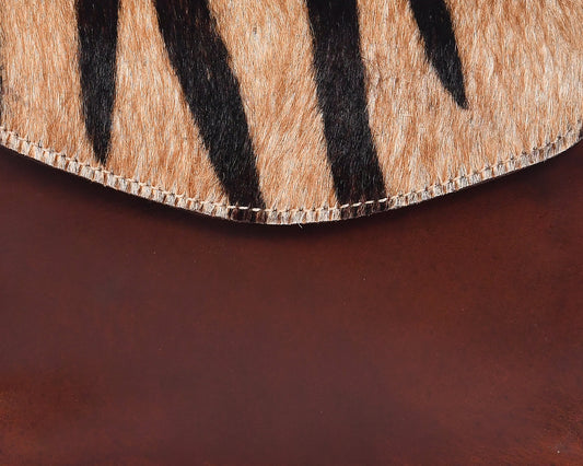 Elevate - Brown Leather Sling Bag with Hair-On Leather, Art: BG-1445 Pack of 25
