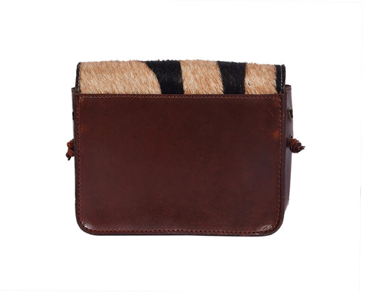 Elevate - Brown Leather Sling Bag with Hair-On Leather, Art: BG-1445 Pack of 25