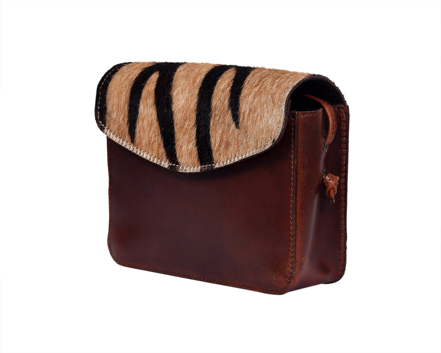Elevate - Brown Leather Sling Bag with Hair-On Leather, Art: BG-1445 Pack of 25