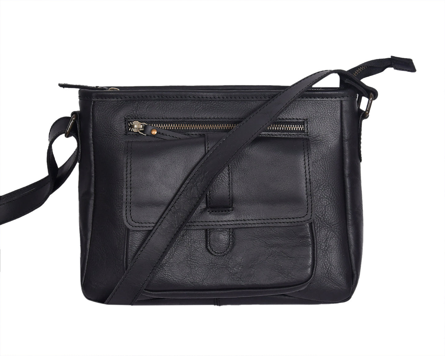 Elegance Redefined: Black Leather Sling Bag - Your Perfect Fashion Companion. Art: BG-1456 Pack of 25