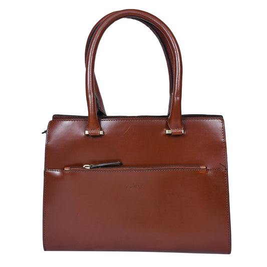 Bbrown color pure leather tote bag for women and girls | with designer look, Art: BG-1573 Pack of 25