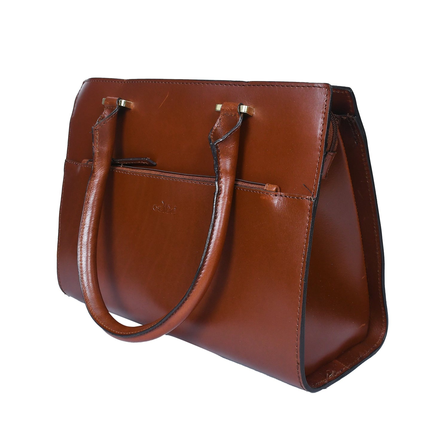 Bbrown color pure leather tote bag for women and girls | with designer look, Art: BG-1573 Pack of 25