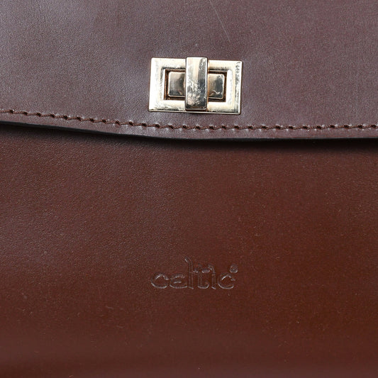 Brown color pure leather sling bag for girls and women with glorious finished work. Art: BG-1566 Pack of 25