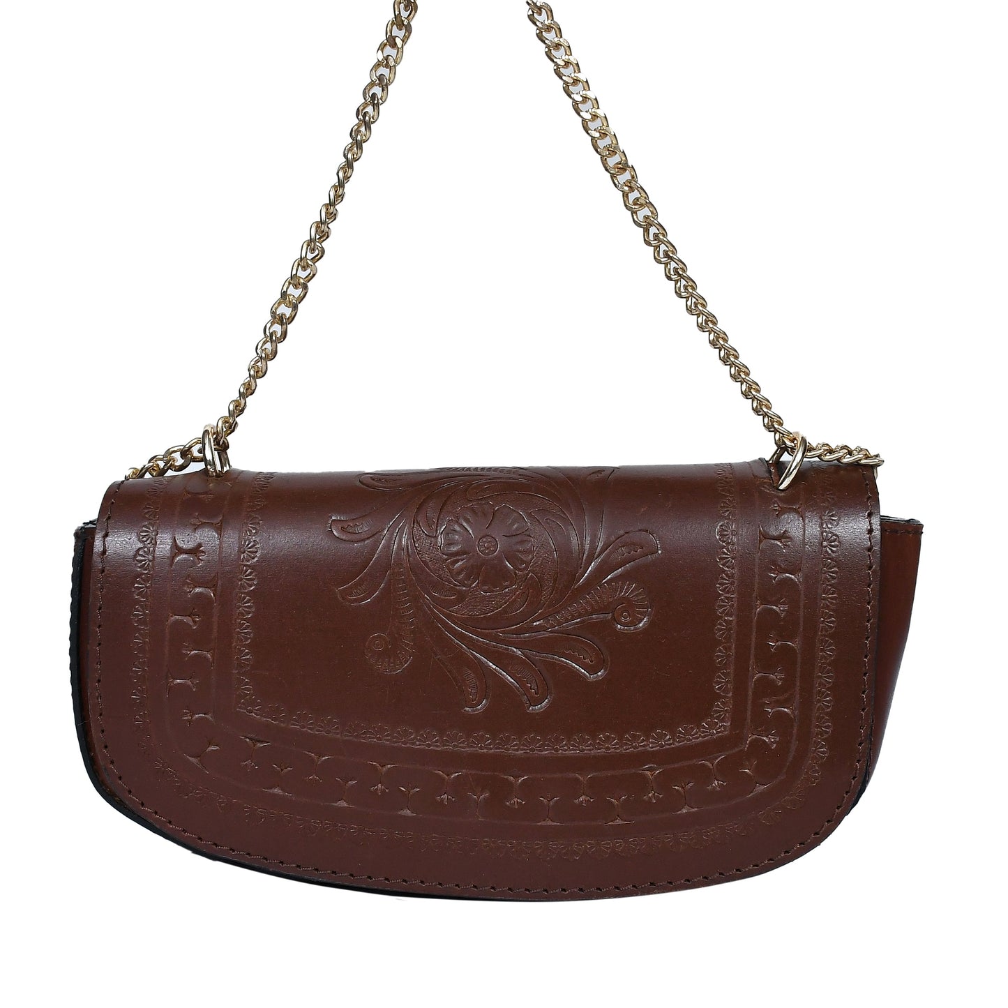 Brown color pure leather shoulder bag for women and girls with glorious crafted . Art: BG-1557 Pack of 25