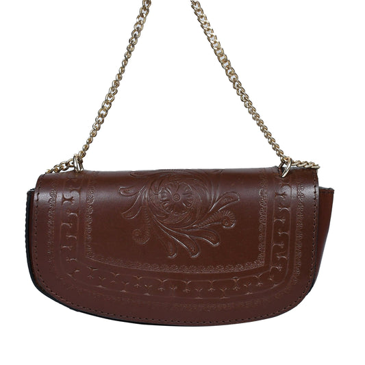 Brown color pure leather shoulder bag for women and girls with glorious crafted . Art: BG-1557 Pack of 25