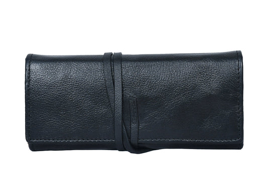 Black color pure leather clutch with glorious finished work. Art: BG-1728 Pack of 25
