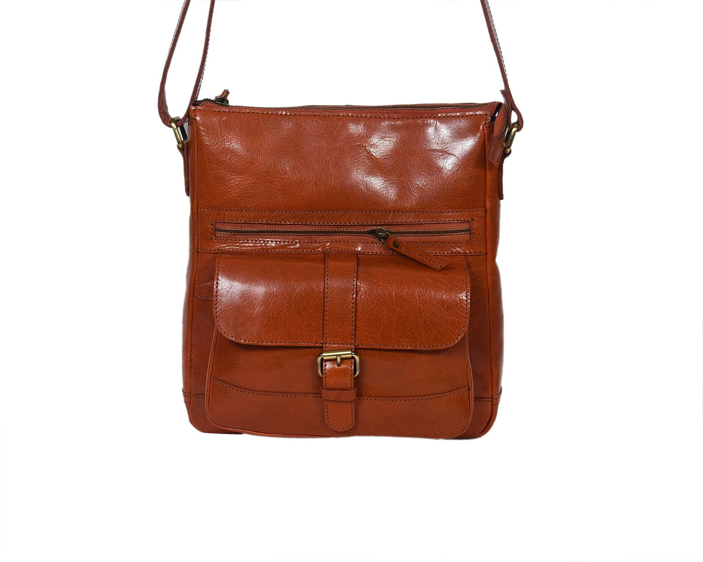 Elevate Your Style with our Tan Leather Sling Bag. Art: BG-1402 Pack of 25