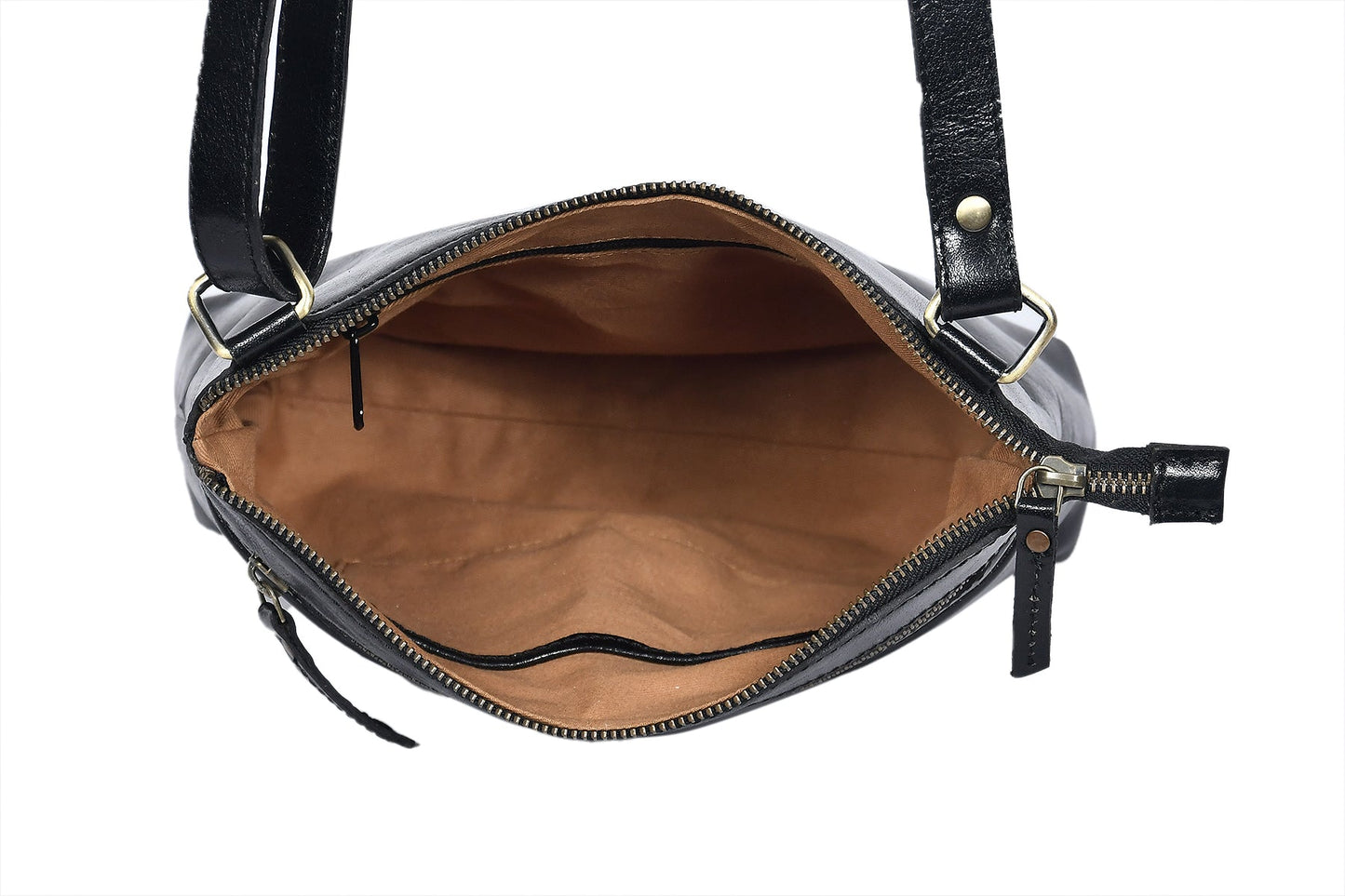 Elevate Your Style with our Black Leather Sling Bag, Art: BG-1428 Pack of 25