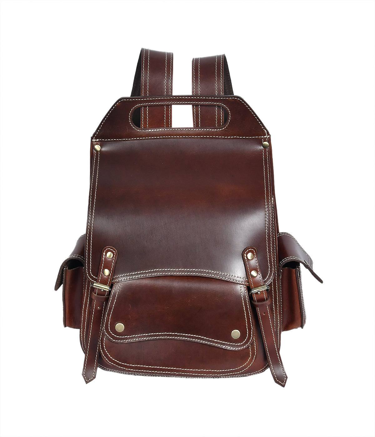 Elevate Your Style with Our Classic Brown Leather Backpack. Art: BG-1432 Pack of 25