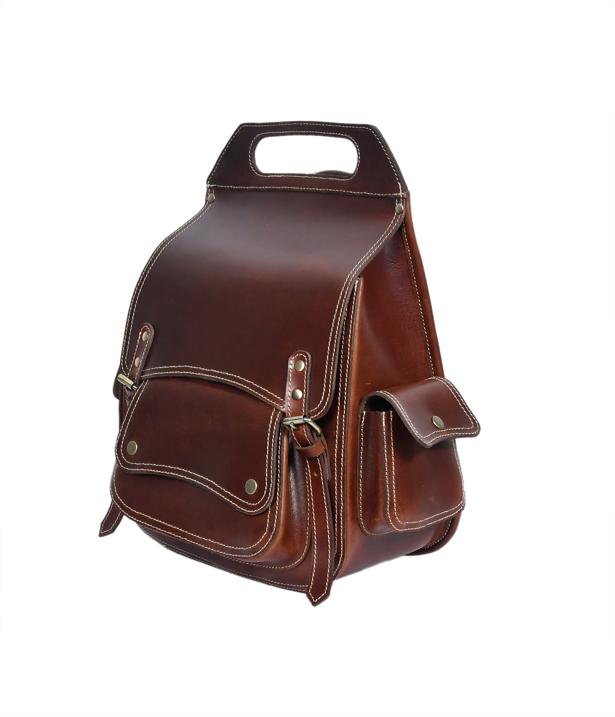 Elevate Your Style with Our Classic Brown Leather Backpack. Art: BG-1432 Pack of 25