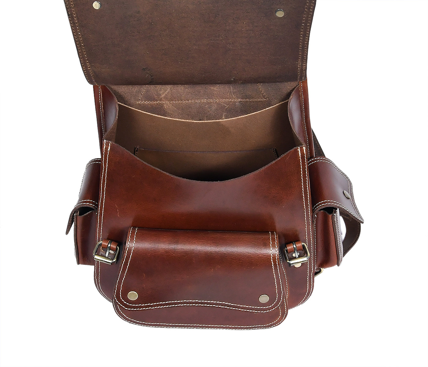Elevate Your Style with Our Classic Brown Leather Backpack. Art: BG-1432 Pack of 25