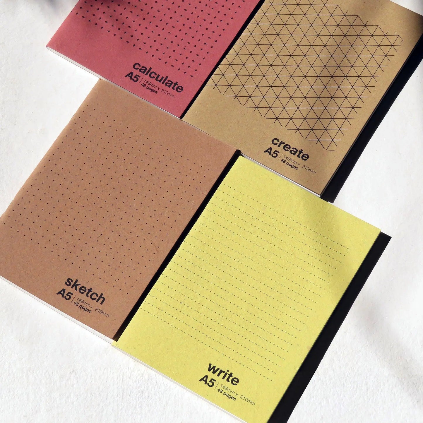 GEOMETRIC NOTEBOOKS - A5 [5.8 in × 8.3 in] Pack of 50