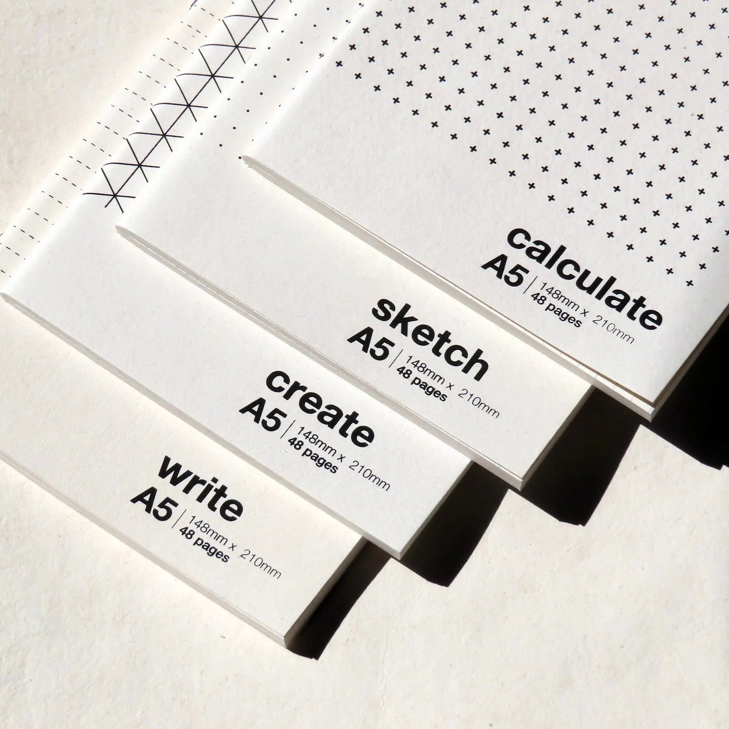 GEOMETRIC NOTEBOOKS - A5 [5.8 in × 8.3 in] Pack of 50