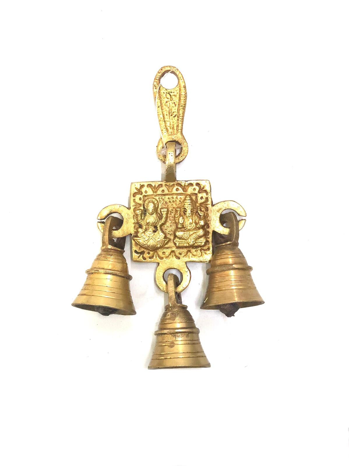 3 Bell Wall Hangings Handcrafted Brass Artware In Various  Designs Tamrapatra Pack of 50