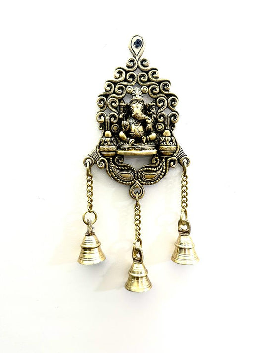 Brass Ganesha Hangings With Bells Exclusive Wall Décor Collection From Tamrapatra Pack of 50