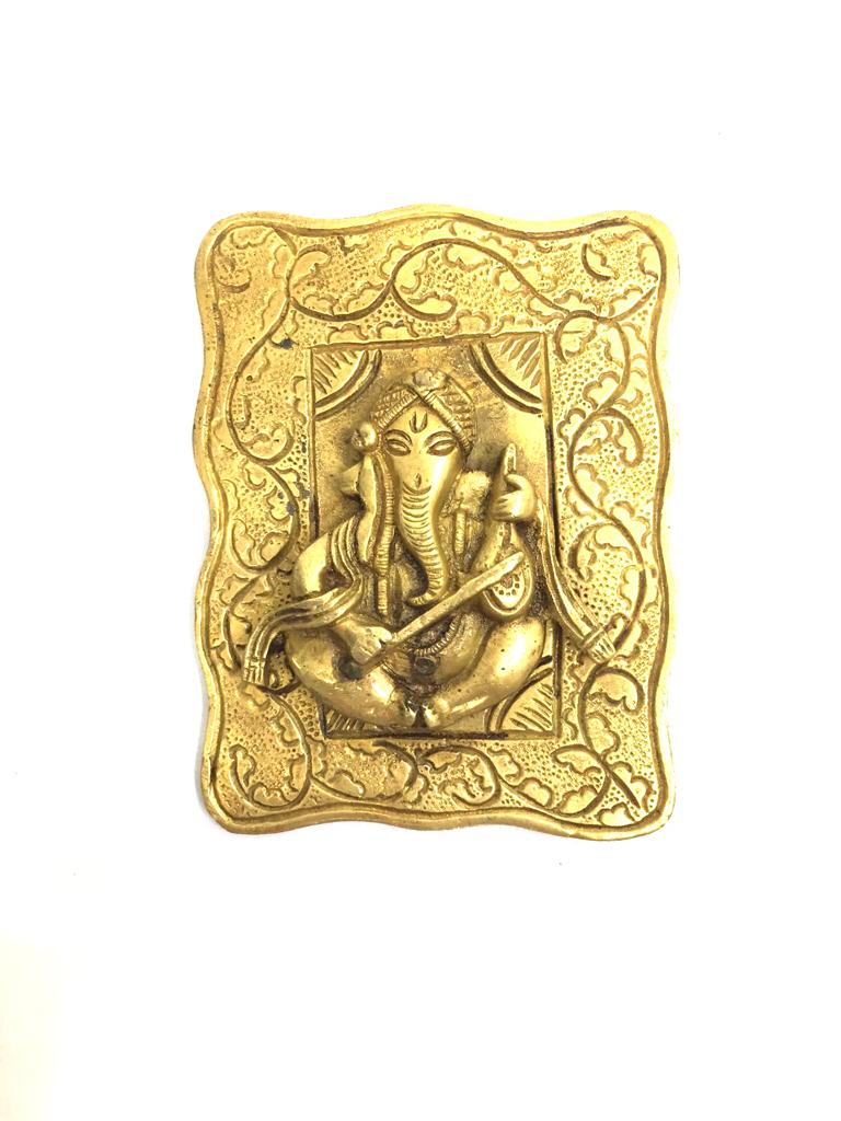 Ganesha Musical Theme Exclusive Brass Hangings For Home Décor Tamrapatra Pack of 50