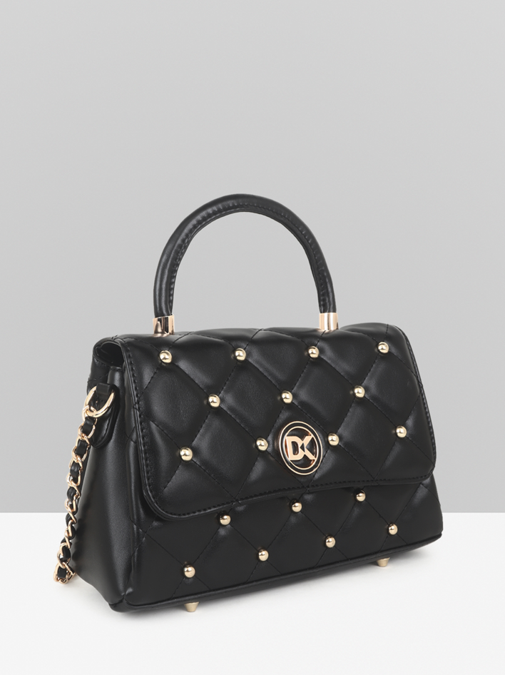 Premium Synthetic Black Handbag – Elegant, Durable & Timeless Accessory, ART:-DK-2011 Pack of 25