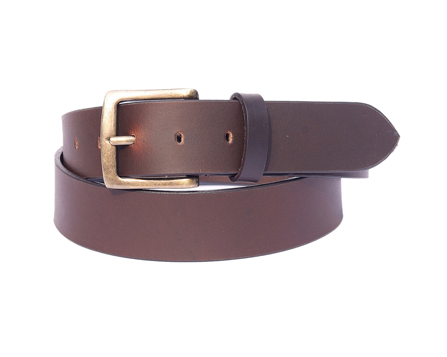 Brown Leather Belt With Golden Buckle, Art: LB-748 Pack of 50