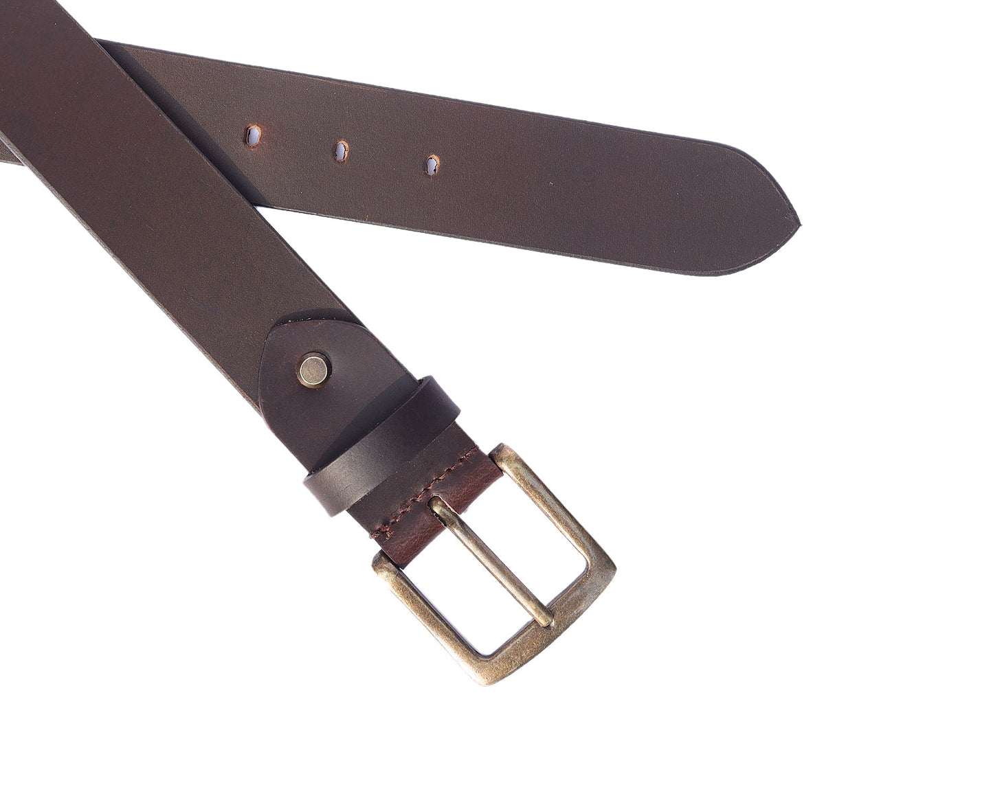 Brown Leather Belt With Golden Buckle, Art: LB-748 Pack of 50