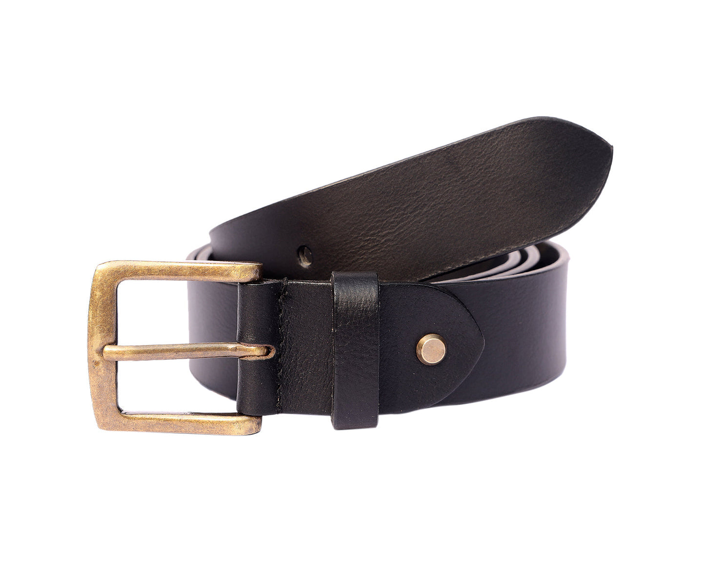 Premium Black Leather Belt With Golden Buckle,Art: LB-738 Pack of 50
