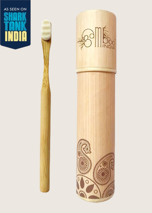 Bamboo Toothbrush Nano White - Round Handle Pack of 50