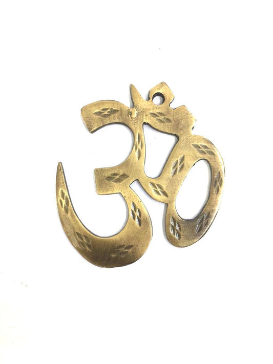 Brass Hanging Om Symbol Of Meditation For Vastu Decoration By Tamrapatra Pack of 50