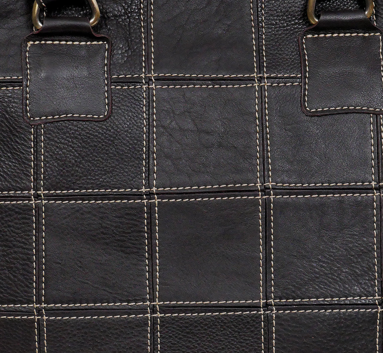 Elevate Your Style with our Black Leather Tote Bag - Classic Elegance with White Stitching.  Art: BG-1480 Pack of 25