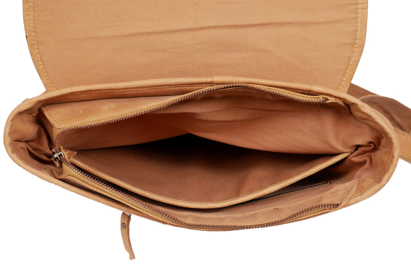 Elevate Your Style with our Classic Tan Leather Backpack. Art: BG-1486 Pack of 25
