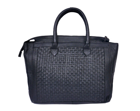 Luxury Noir: Black Leather Shoulder Bag. Art: BG-1495 Pack of 25