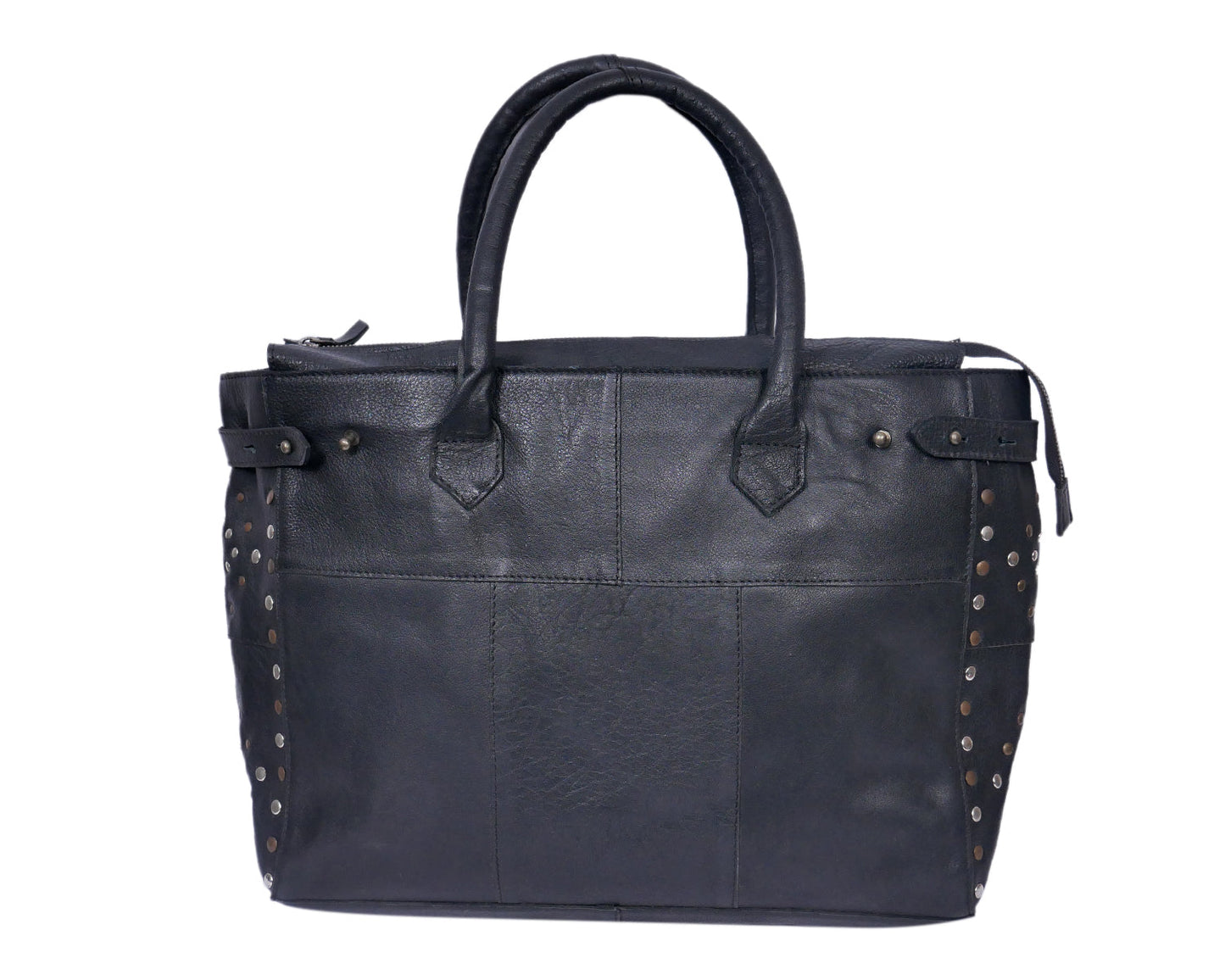 Elegance Redefined: Introducing the Black Leather Shoulder Bag with Ripits. Art: BG-1496 Pack of 25